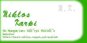 miklos karpi business card